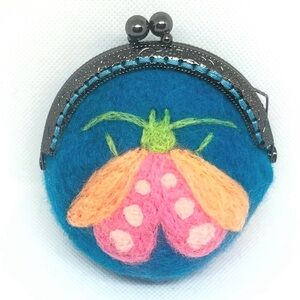 Technicolour Moth Felt Coin Purse